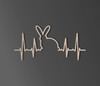 Wooden Heartbeat Bunny Sign - Wooden Easter Decor - Cutout