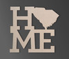Wooden Sign "Home South Carolina" - Wall Hanging, Cutout