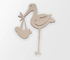 Wooden Stork Shape Cutout - Baby Shower Decor, Wall Art