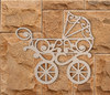 Vintage Wooden Baby Carriage Cutout - Wall Art