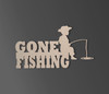 Wooden "Gone Fishing" Sign - Cutout, Home Decor