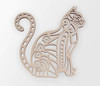 Wooden Tribal Cat Shape - Wooden Cutout - Wall Art