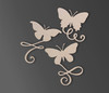 Wooden Butterfly Group (Set of 3) - Kid's Room Decor, Available in Various Sizes