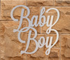Metal Wall Art "Baby Boy" Word Cutout with Heart