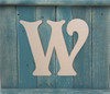 Wooden Monogram Letter "W" - Unfinished Cursive Wood Letter