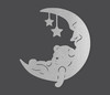 Metal Sleeping Bear on Moon Wall Art - Metal Cutout