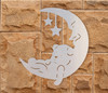 Metal Sleeping Bear on Moon Wall Art - Metal Cutout