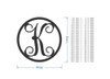 Wooden Monogram Letter "K" - Unfinished, Cursive Design