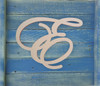 Wooden Monogram Letter 'E': Stylish Cursive Wooden Letter