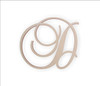 Wooden Monogram Letter 'D': Unfinished Cursive Letter