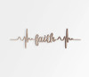 Heartbeat Monitor with 'Faith' Wooden Sign