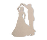 Dancing Couple Silhouette Wooden Cutout: Expressive Wall Decor