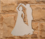 Dancing Couple Silhouette Wooden Cutout: Expressive Wall Decor