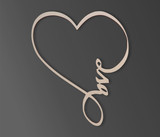 Wooden Heart with "Love" Cutout - Wall Hanging, Home Decor