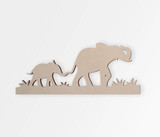 Wooden Safari Elephant Decor - Wooden Cutout, Wall Art