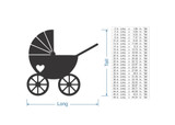 Baby Carriage with Heart Wooden Cutout | Wall Art | Home Decor