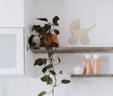 Baby Carriage with Heart Wooden Cutout | Wall Art | Home Decor