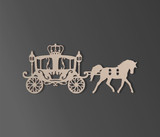 Vintage Wooden Horse Drawn Carriage Cutout | Wall Art