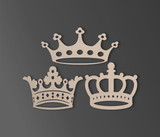 Wooden Crown Cutouts (3 Pack) - Crown Party Decorations