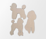 Set of 3 Wooden Dog Silhouette Cutouts - Poodle, Wiener Dog