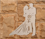 Wooden Bride and Groom Cutout - Home Decor, Wall Art