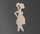 Pregnant Woman Wooden Shape - Cutout, Wall Art, Home Decor