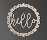 Wooden "Hello" Sign - Cutout, Home Decor