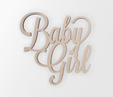 Wall Decor Word Art "Baby Girl" with a heart - Cutout