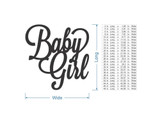 Wall Decor Word Art "Baby Girl" with a heart - Cutout