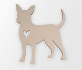 Wooden Chihuahua Love Cutout - Wall Art, Home Decor