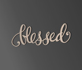 "Blessed Wall Script Decor Word - Religious Cutout, Blessed Word Art