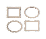 "Set of 4 Wooden Rectangle Frames" - Cutout, Home Decor