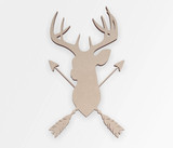 Wooden Deer Head with Arrows - Cutout, Wall Art