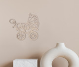 Vintage Wooden Baby Carriage Cutout - Wall Art