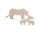 Wooden Lion Family Cutout - Wall Art, Home Decor