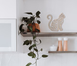 Wooden Tribal Cat Shape - Wooden Cutout - Wall Art