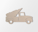 Wooden Christmas Tree Truck - Cutout, Wall Art