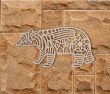 Wooden Tribal Bear Cutout - Wall Art, Home Decor