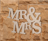 Wooden Sign "Mr & Mrs" - Cutout, Wall Art, Home Decor
