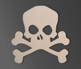 Wooden Skull and Crossbones Cutout - Wall Art, Home Decor