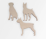 Wooden Labrador, Doberman, and Bull Terrier Dog Silhouette Cutouts (3 Pack)