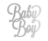 Metal Wall Art "Baby Boy" Word Cutout with Heart