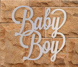 Metal Wall Art "Baby Boy" Word Cutout with Heart