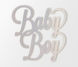Metal Wall Art "Baby Boy" Word Cutout with Heart
