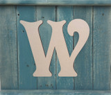 Wooden Monogram Letter "W" - Unfinished Cursive Wood Letter