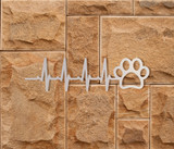 Metal Wall Art Metal Sign "Heartbeat Paw Print"