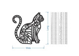 Tribal Cat Metal Wall Art - Cutout, Wall Hanging
