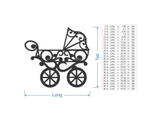 Metal Vintage Baby Carriage Wall Art - Metal Cutout