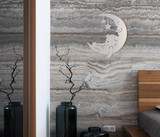 Metal Sleeping Bear on Moon Wall Art - Metal Cutout