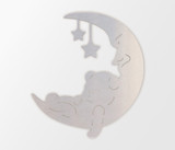 Metal Sleeping Bear on Moon Wall Art - Metal Cutout